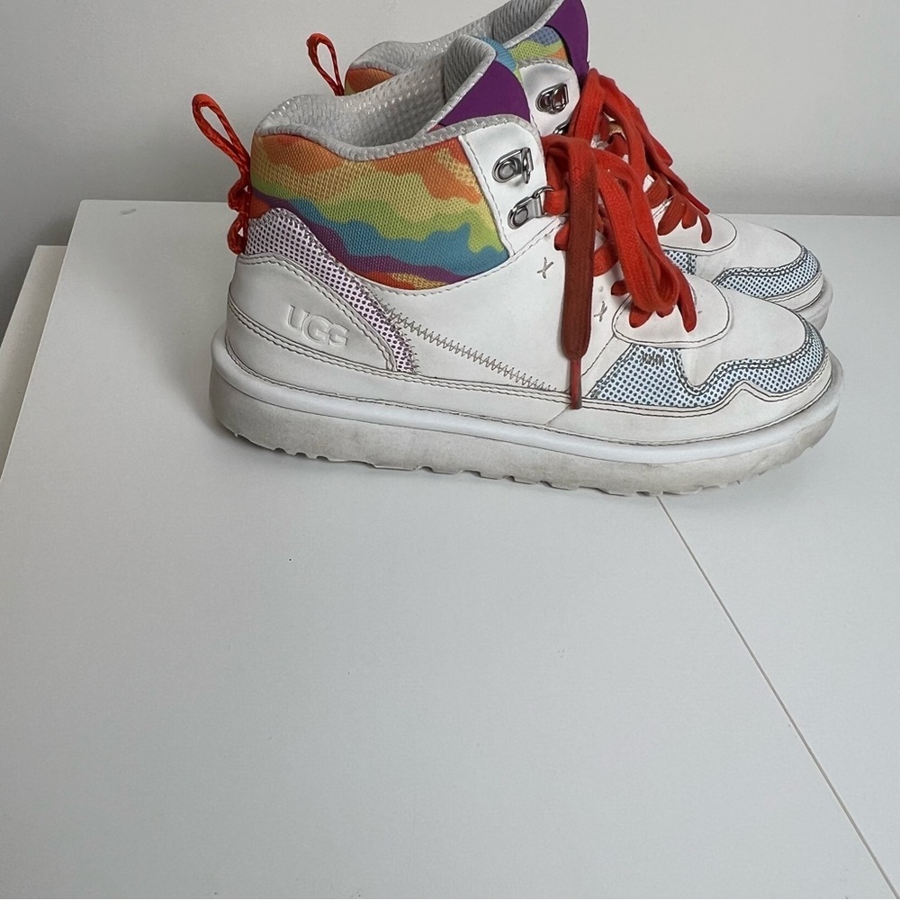 UGG Pride Hiker Sneakers - Cali Collage Rainbow High Top - Treadlite Sole - Picture 3 of 7